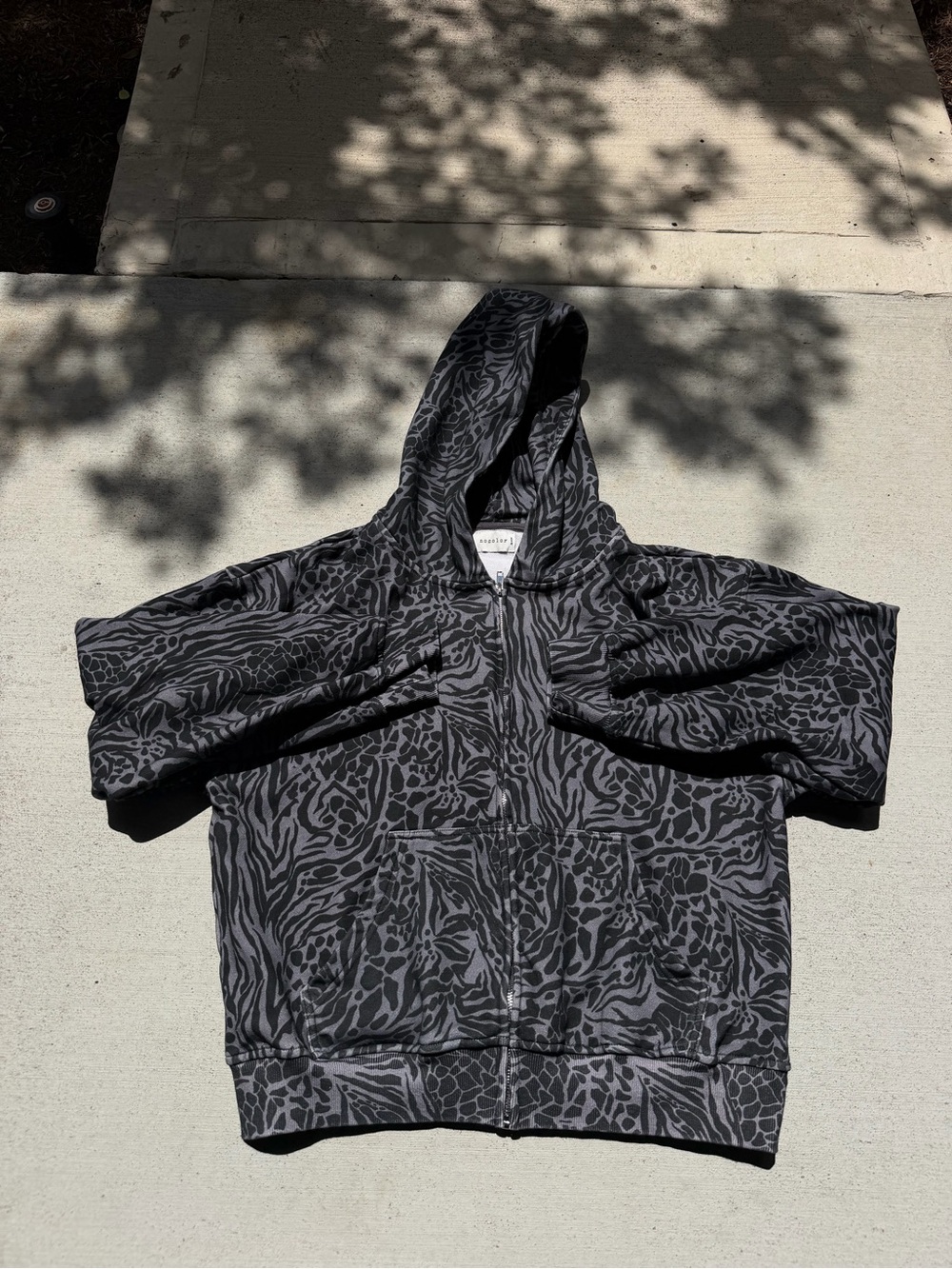 Men's heavyweight Zip Hoodie - Black Pattern